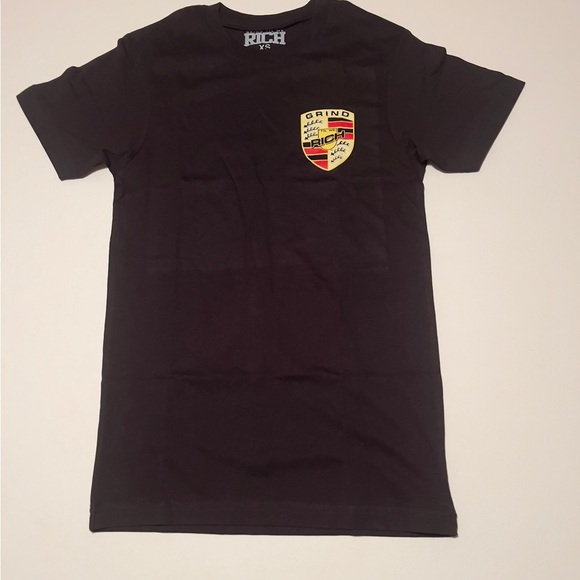 NWOT Men's "Grind Til We Rich" Porsche Logo XS Tee (G3) - Picture 1 of 4
